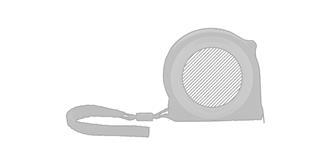 Mètre ruban en ABS avec clip ceinture Pochantas - A l'avant