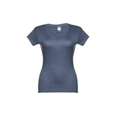 OBG.PUB - T-shirt femme col ouvert manches courtes Victoria Bleu ardoise T-shirt femme col ouvert manches courtes Victoria Bleu ardoise