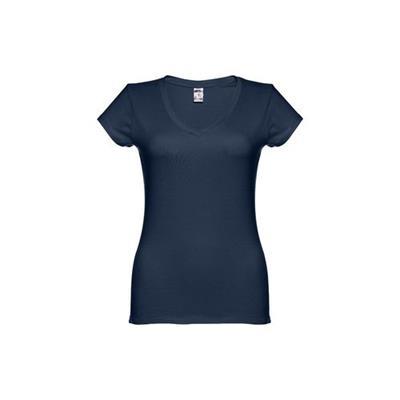OBG.PUB - T-shirt femme col ouvert manches courtes Victoria Bleu T-shirt femme col ouvert manches courtes Victoria Bleu