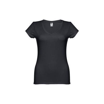 OBG.PUB - T-shirt femme col ouvert manches courtes Victoria Noir T-shirt femme col ouvert manches courtes Victoria Noir