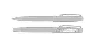 Set stylos à bille en acier de design élégant Peak - Marquage sur le clip