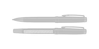 Set stylos à bille en acier de design élégant Peak - Marquage Recto