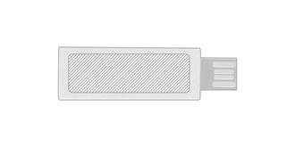 Clé USB en carton recyclé étui liège - Marquage Recto