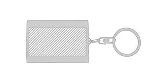 Porte-clés powerbank de 1000mAh en aluminium Oria - Marquage Verso