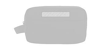 Trousse de toilette en PET recyclé Syerus - Impression avant en haut