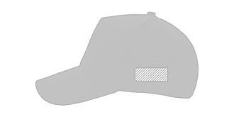 Casquette 5 panneaux en coton recyclé 190gr Oark - Impression Gauche