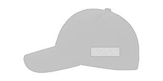 Casquette 6 panneaux en coton recyclé 190gr Kojar - Impression latérale gauche