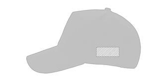 Casquette 6 panneaux en coton recyclé 280gr Birna - Impression latérale gauche