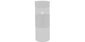 Bouteille en verre avec couvercle en bambou Yures - Impression arrière en haut