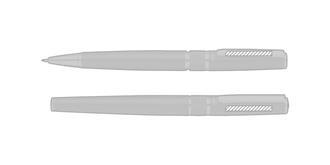 Set de stylos à bille et roller en acier Jurius - Marquage sur le clip