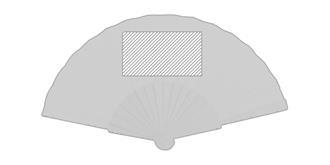 Éventail pratique avec nervures en bois Waser - Marquage Recto