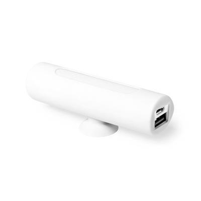 Power-bank bicolore support téléphone Khatim Blanc