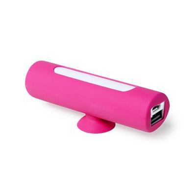 Power-bank bicolore support téléphone Khatim Fushia