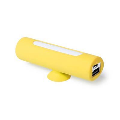 Power-bank bicolore support téléphone Khatim Jaune