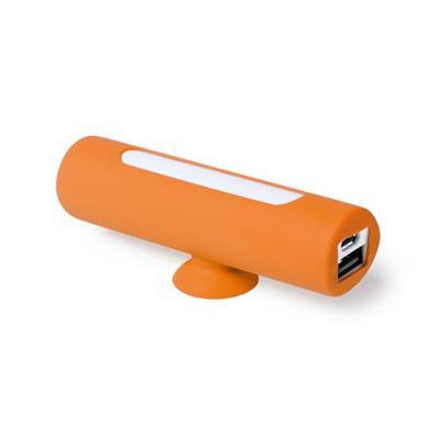 Power-bank bicolore support téléphone Khatim Orange