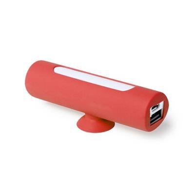 Power-bank bicolore support téléphone Khatim Rouge