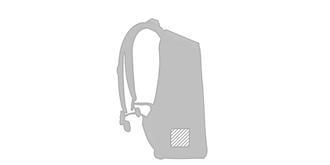 Sac à dos antivol design moderne avec sangle Koro - impression en bas à gauche