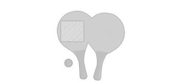 Raquette de plage en bois naturel Cursol - Impression Gauche