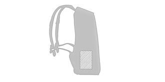 Sac à dos antivol en matière RPET Cordonna - impression en bas à gauche