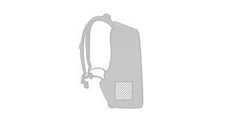 Sac à dos antivol en PET recyclé résistant Regular - impression en bas à gauche