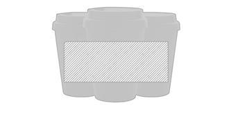 Mug en PP recyclable à double paroi 300ml Bern - Marquage autour