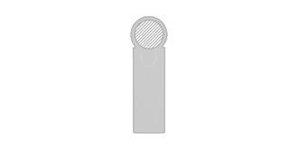 Marque-page avec règle en bambou Temir - Impression arrière en haut