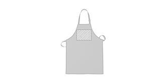 Tablier de cuisine en polyester Bommer - Impression Haut