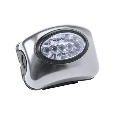 Lampe frontale en matière aluminium avec LED Rokys Argent