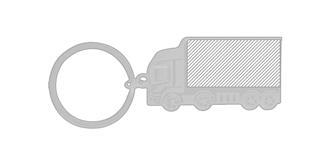 Porte-clés amusant en forme de camion Bassel - Marquage Recto
