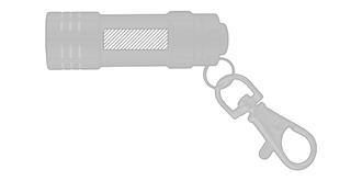 Mini-lampe en aluminium avec mousqueton Picolo - Impression Droite