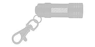 Mini-lampe en aluminium avec mousqueton Picolo - Impression Gauche