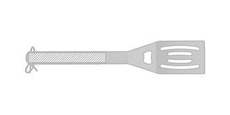 Set de barbecue de 3 accessoires en bambou Kyes - Impression sur manche spatule