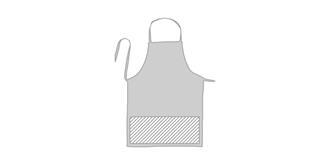 Tablier de cuisine en polyester avec poche Biars - Impression Bas