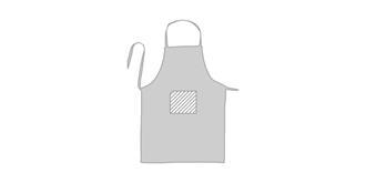 Tablier de cuisine en polyester avec poche Biars - Impression Poche