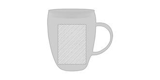 Mug thermos à double paroi en verre Fasye - Impression Droite