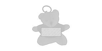 Porte-clés avec nounours en polyester Teddy - Marquage Recto