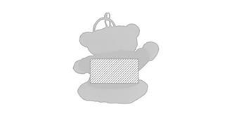 Porte-clés avec nounours en polyester Teddy - Marquage Verso