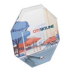 OBG PUB - Trophée en verre forme octogone Nelur