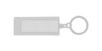 Porte-clés lampe led en plastique Indus - Marquage Recto
