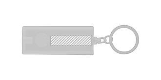 Porte-clés lampe led en plastique Indus - Marquage Verso