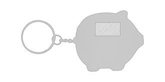 Porte-clés antistress en mousse Showbarn - Impression Gauche