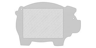 Planche à découper forme cochon en bambou Naruta - Marquage Recto