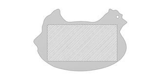 Planche à découper en forme de poulet Akou - Marquage Recto