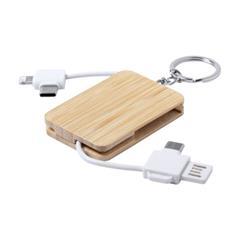 OBG PUB - Porte-clés chargeur USB en bambou Ruselt