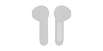 Ecouteurs Bluetooth sans fil en plastique Tresa - Impression Droite
