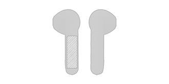 Ecouteurs Bluetooth sans fil en plastique Tresa - Impression Gauche