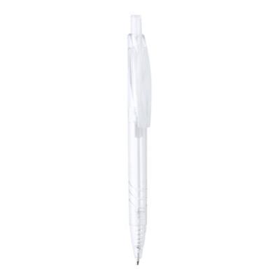 OBG.PUB - Stylo bille en plastique RPET transparent Andiro Blanc Stylo bille en plastique RPET transparent Andiro Blanc