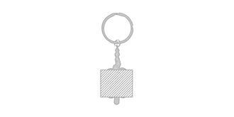 Porte-clés en métal trèfle coloré Lucky - Marquage Verso