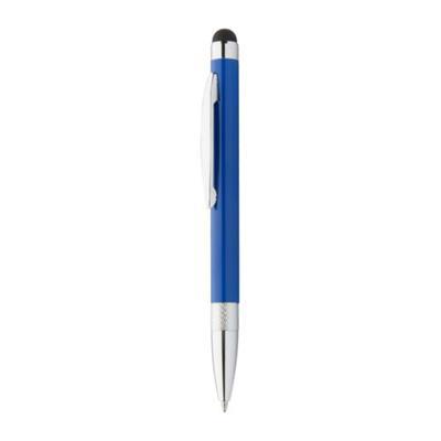 Stylo à bille en aluminium avec stylet Silius Bleu