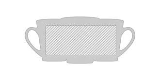 Mug de 350ml bicolore en céramique Saltus - Marquage autour